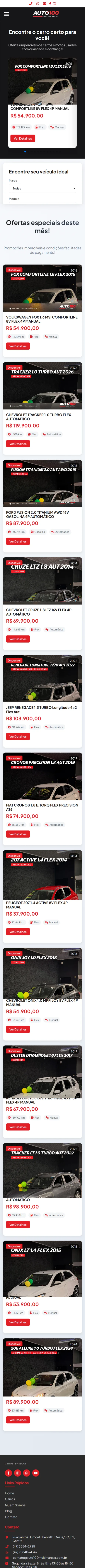 Auto 100 - Concessionaria — Versão mobile